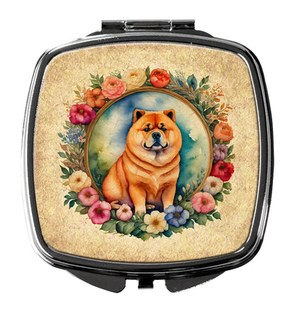 Chow Chow and Flowers Compact Mirror
