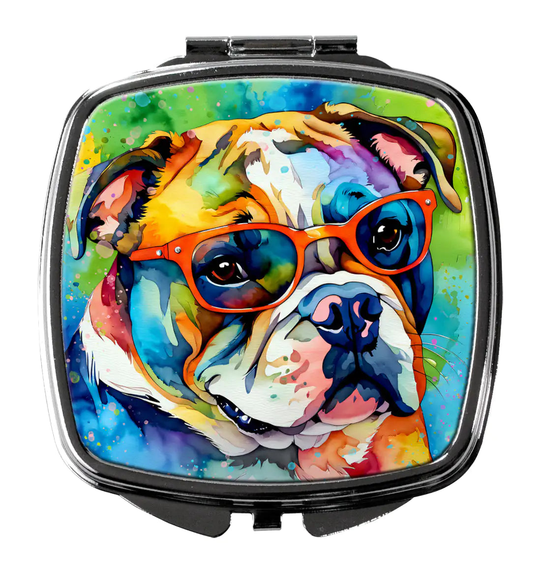English Bulldog Hippie Dawg Compact Mirror