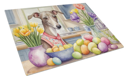 Decorating Easter Italian Greyhound Glass Cutting Board