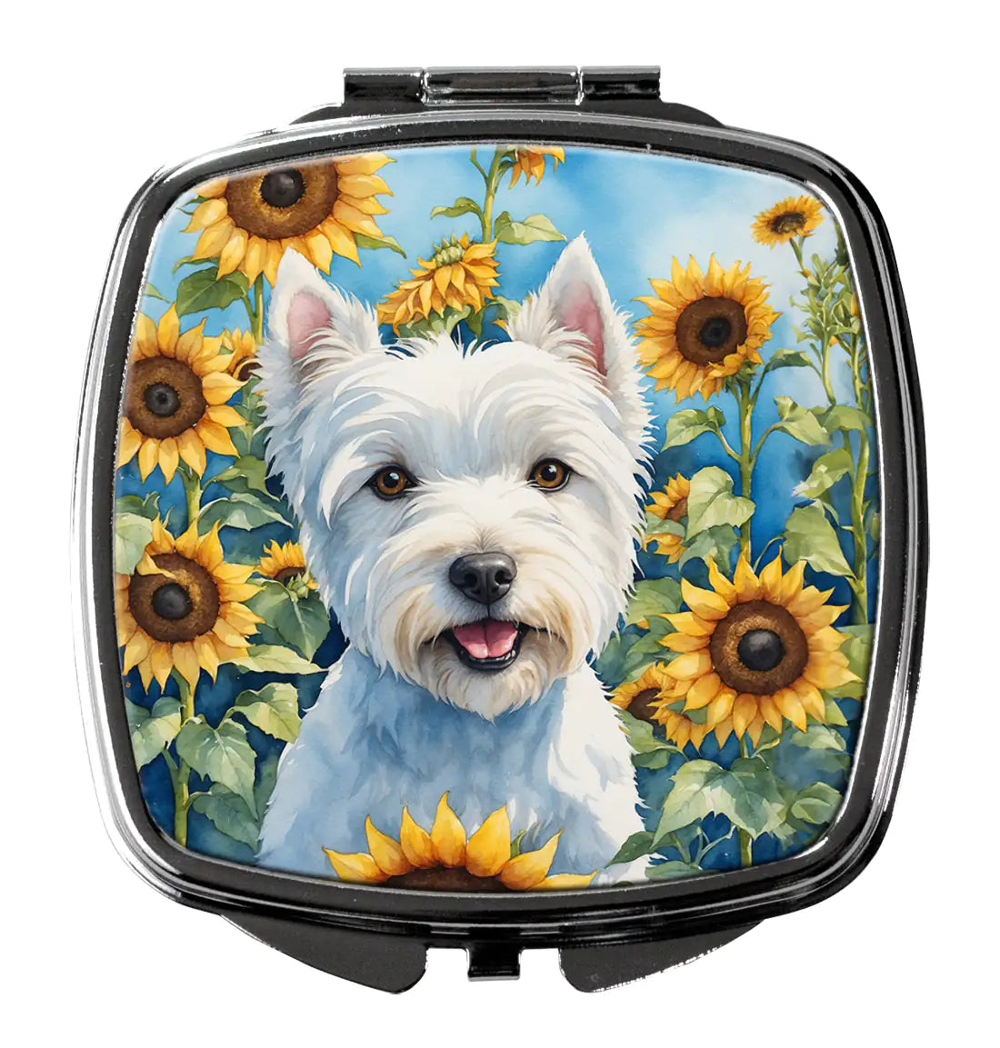 Westie in Sunflowers Compact Mirror