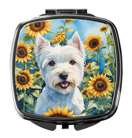 Westie in Sunflowers Compact Mirror