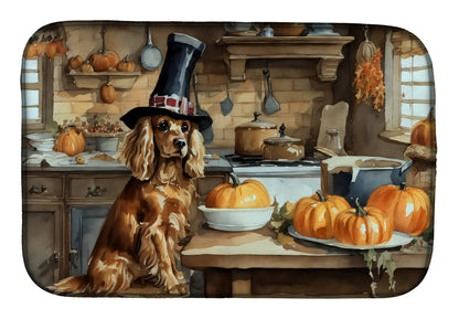Cocker Spaniel Fall Kitchen Pumpkins Dish Drying Mat