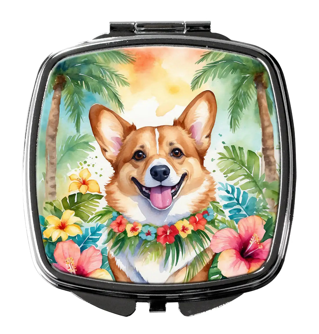 Corgi Luau Compact Mirror