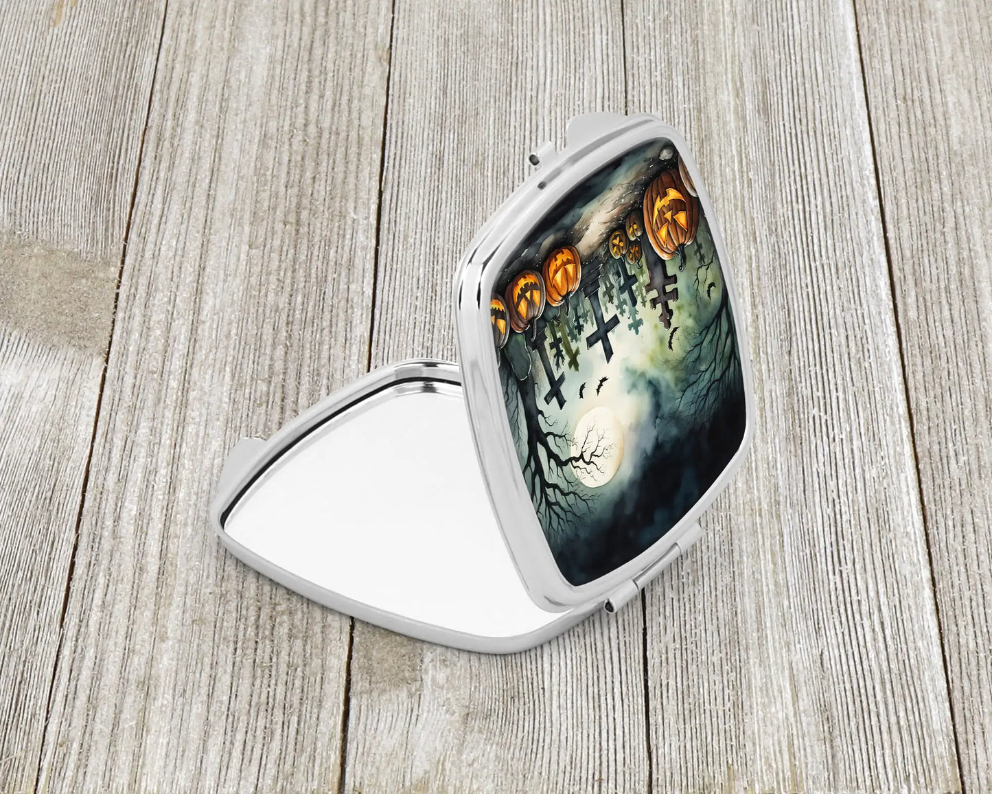 Graveyard Spooky Halloween Compact Mirror