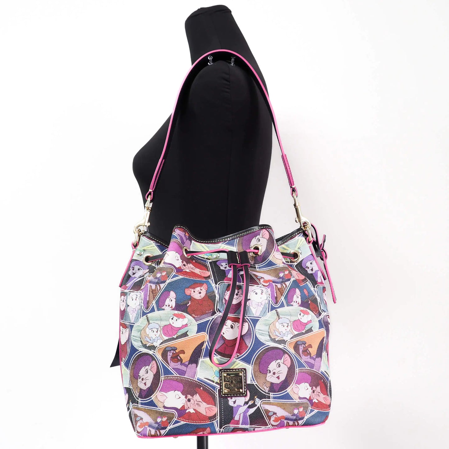 Dooney & Bourke Disney Rescuers Drawstring Bucket Shoulder Handbag