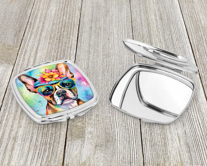 Boston Terrier Hippie Dawg Compact Mirror