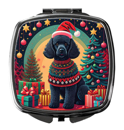 Black  Poodle Christmas Compact Mirror