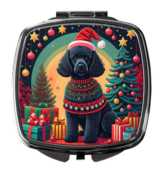 Black  Poodle Christmas Compact Mirror