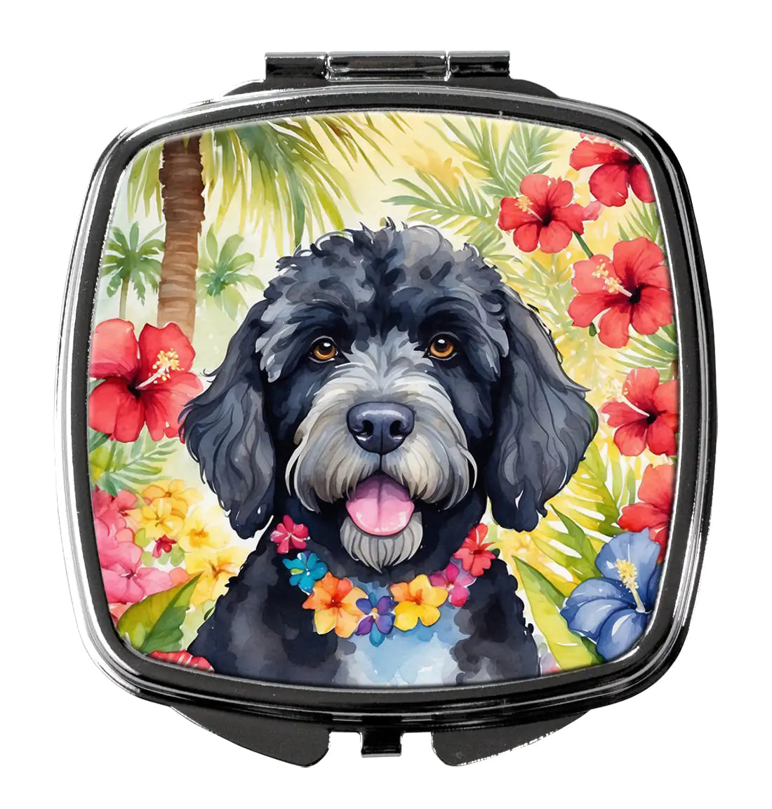 Portuguese Water Dog Luau Compact Mirror