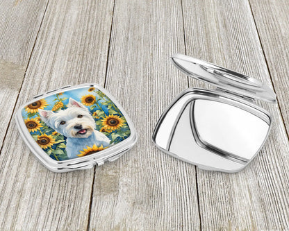 Westie in Sunflowers Compact Mirror