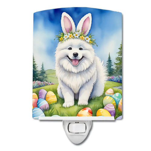 Samoyed Easter Egg Hunt Ceramic Night Light