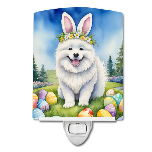 Samoyed Easter Egg Hunt Ceramic Night Light
