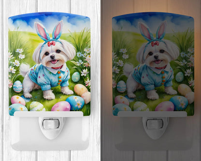 Maltese Easter Egg Hunt Ceramic Night Light