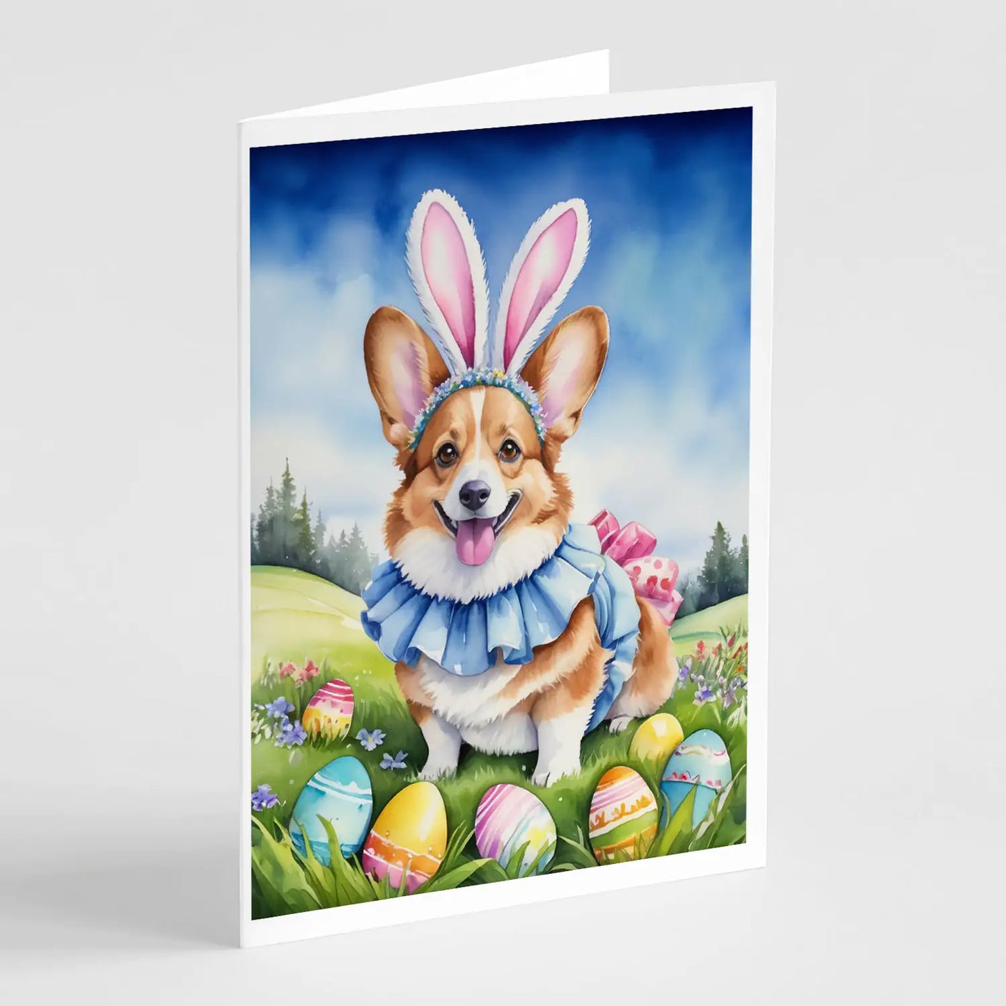 Corgi Easter Egg Hunt Greeting Cards Pack of 8