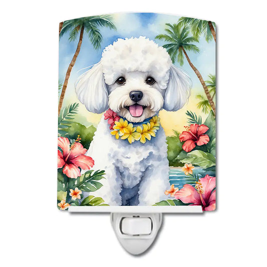 Bichon Frise Luau Ceramic Night Light