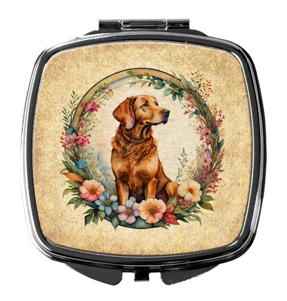 Chesapeake Bay Retriever and Flowers Compact Mirror