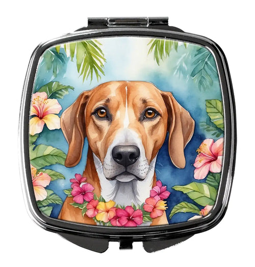 American Foxhound Luau Compact Mirror