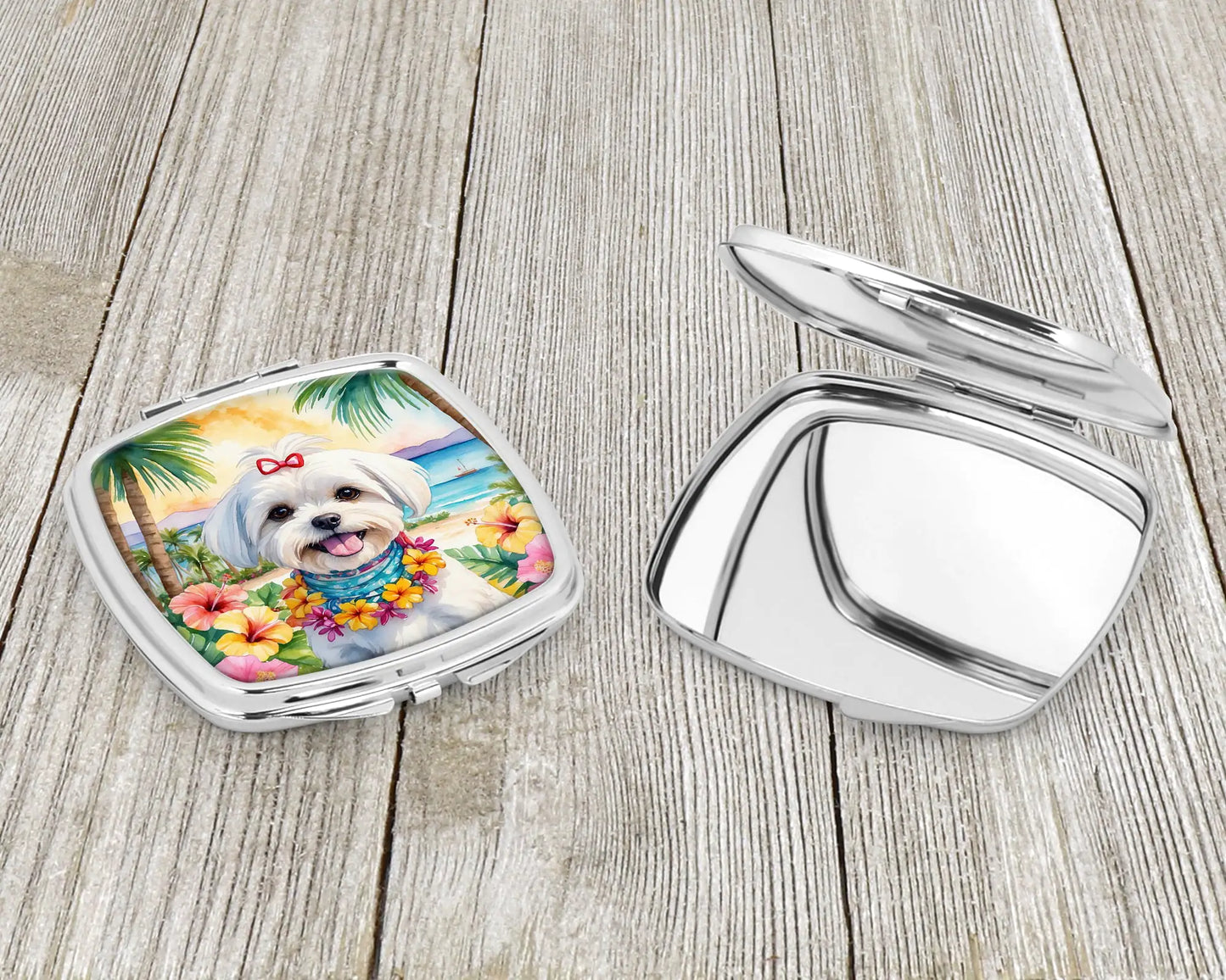 Maltese Luau Compact Mirror