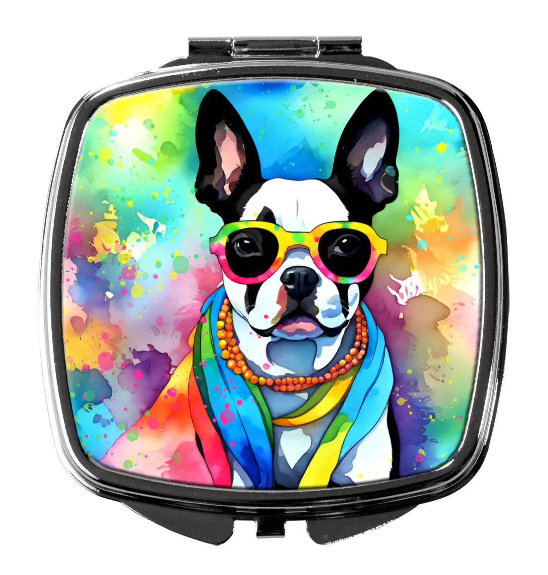Boston Terrier Hippie Dawg Compact Mirror