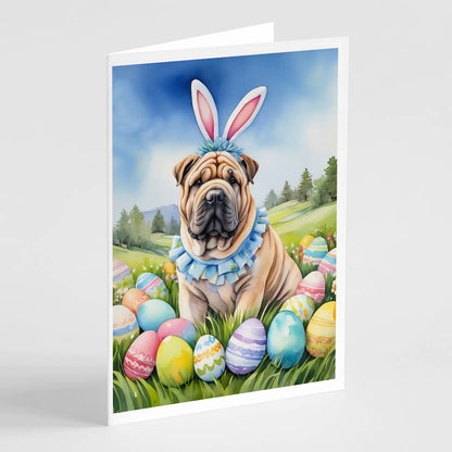 Shar Pei Easter Egg Hunt Greeting Cards Pack of 8