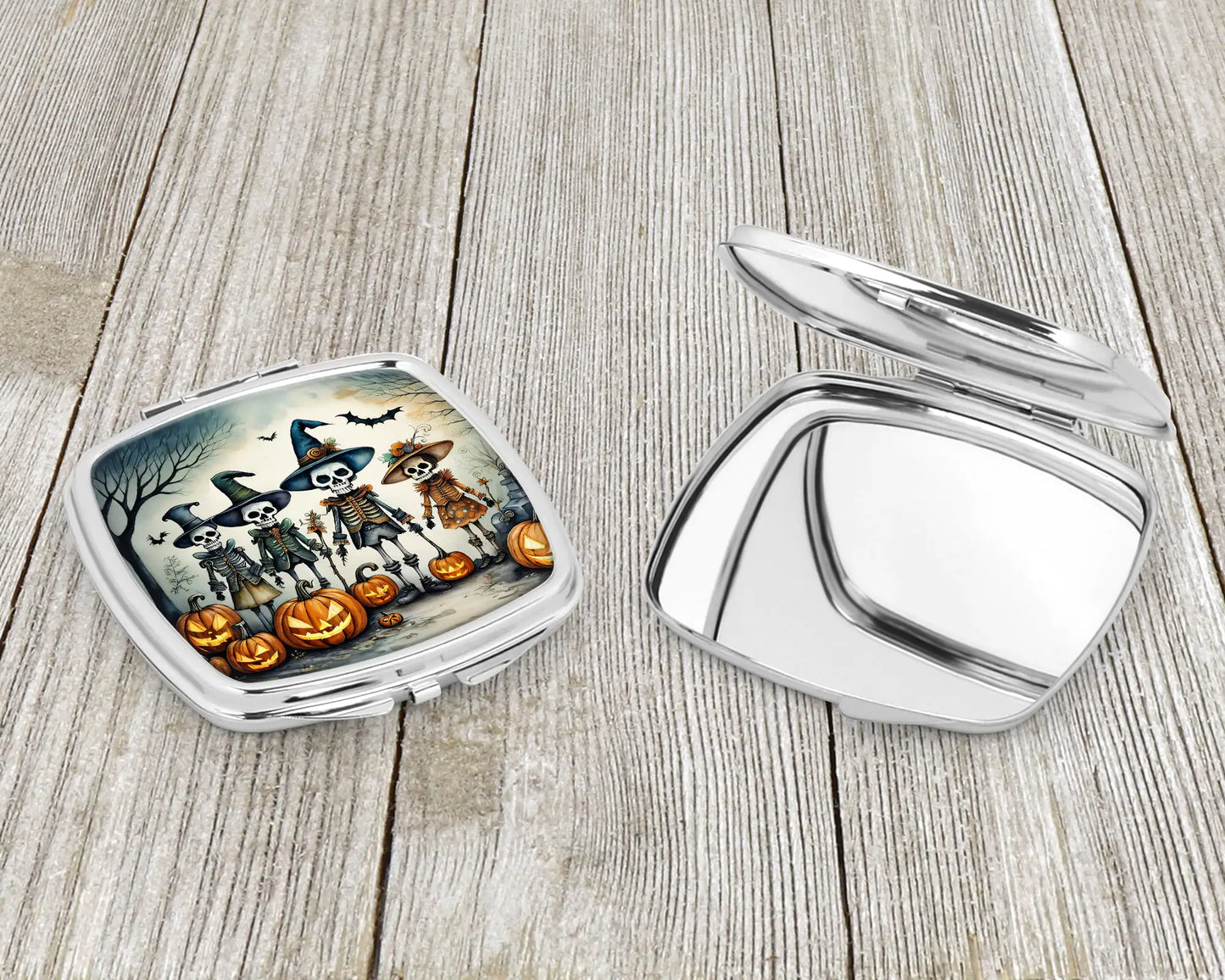 Calacas Skeletons Spooky Halloween Compact Mirror