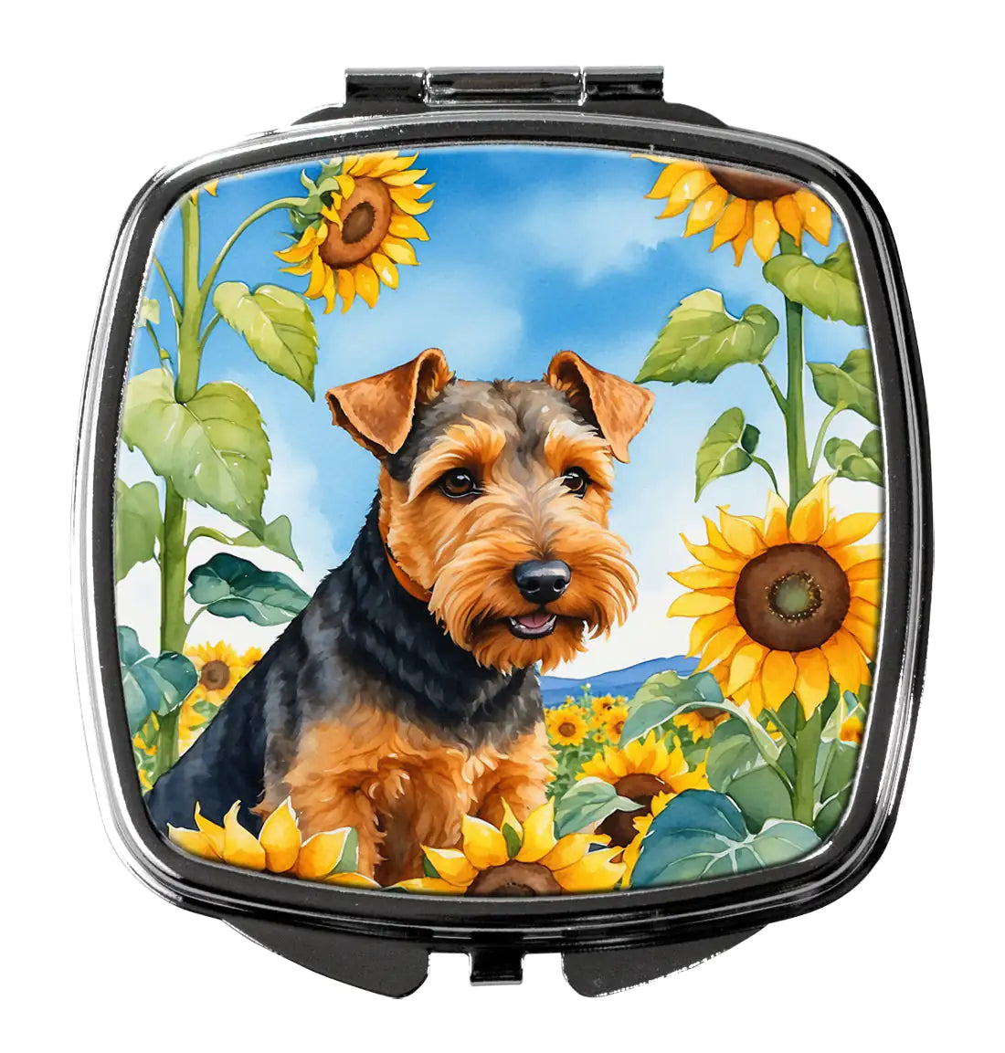 Welsh Terrier in Sunflowers Compact Mirror