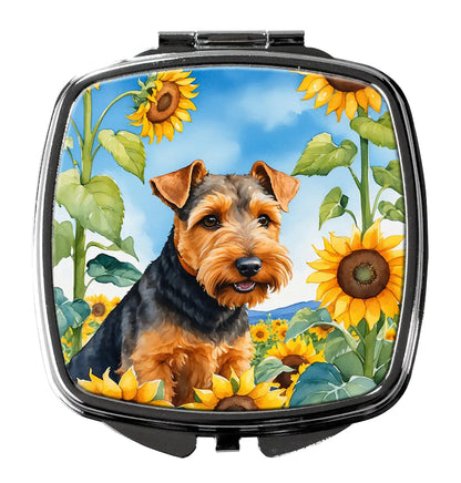 Welsh Terrier in Sunflowers Compact Mirror
