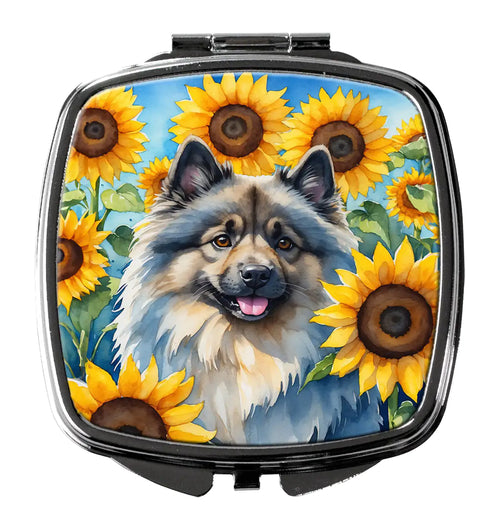 Keeshond in Sunflowers Compact Mirror
