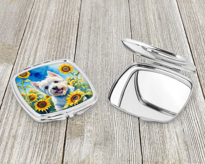 Westie in Sunflowers Compact Mirror