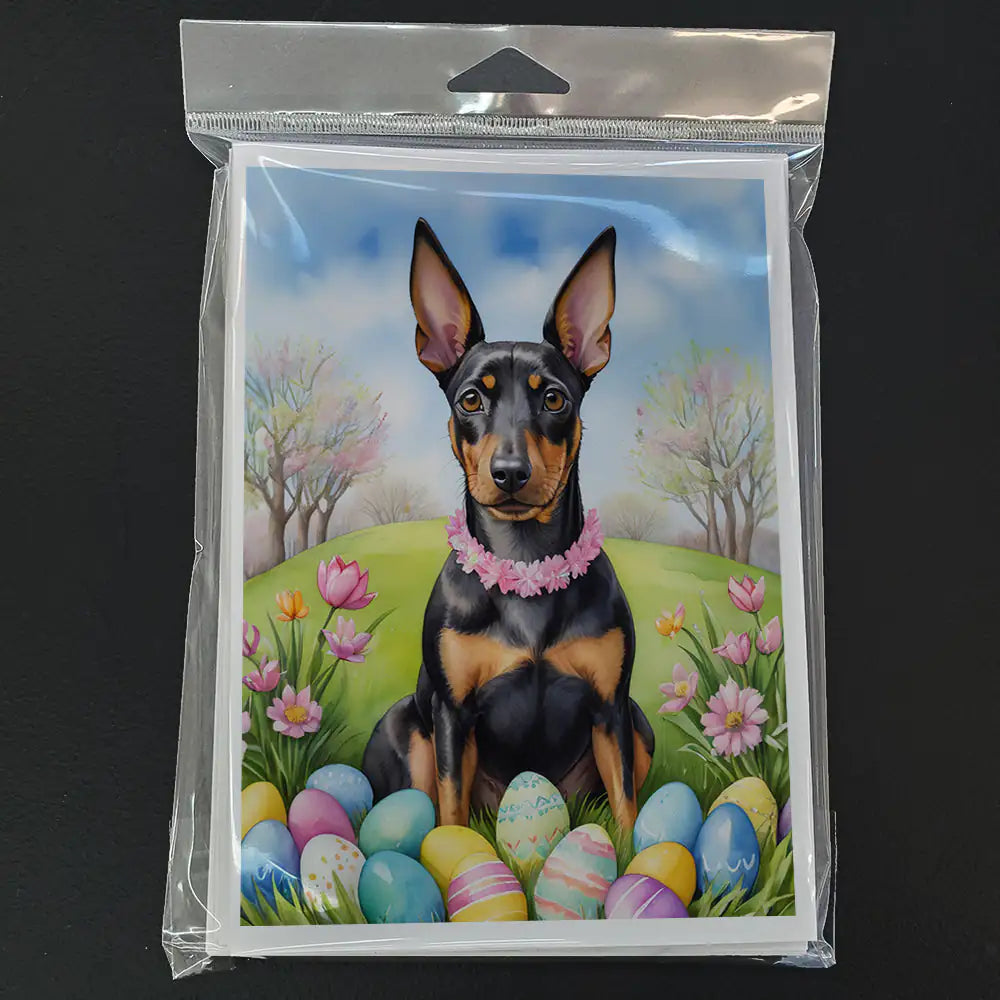 Manchester Terrier Easter Egg Hunt Greeting Cards Pack of 8