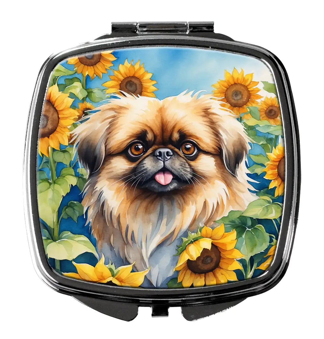 Pekingese in Sunflowers Compact Mirror