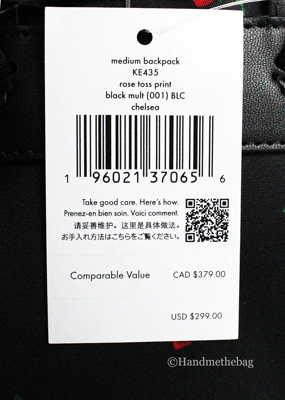 Kate Spade Leila Medium Rose Toss Nylon Dome Backpack