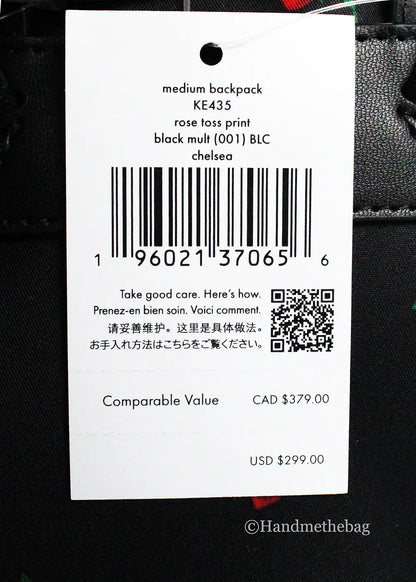 Kate Spade Leila Medium Rose Toss Nylon Dome Backpack