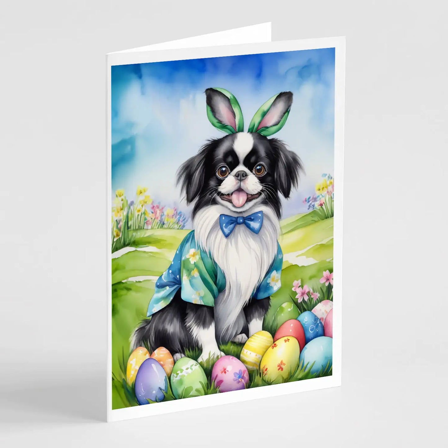 Japanese Chin Easter Egg Hunt Greeting Cards Pack of 8