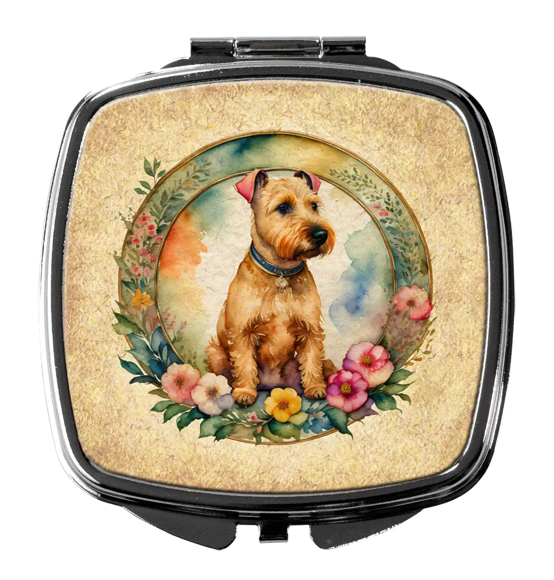 Lakeland Terrier and Flowers Compact Mirror