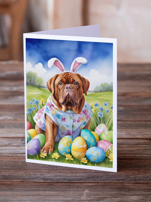 Dogue de Bordeaux Easter Egg Hunt Greeting Cards Pack of 8