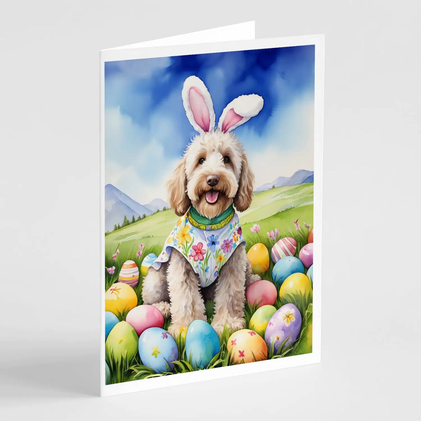 Labradoodle Easter Egg Hunt Greeting Cards Pack of 8