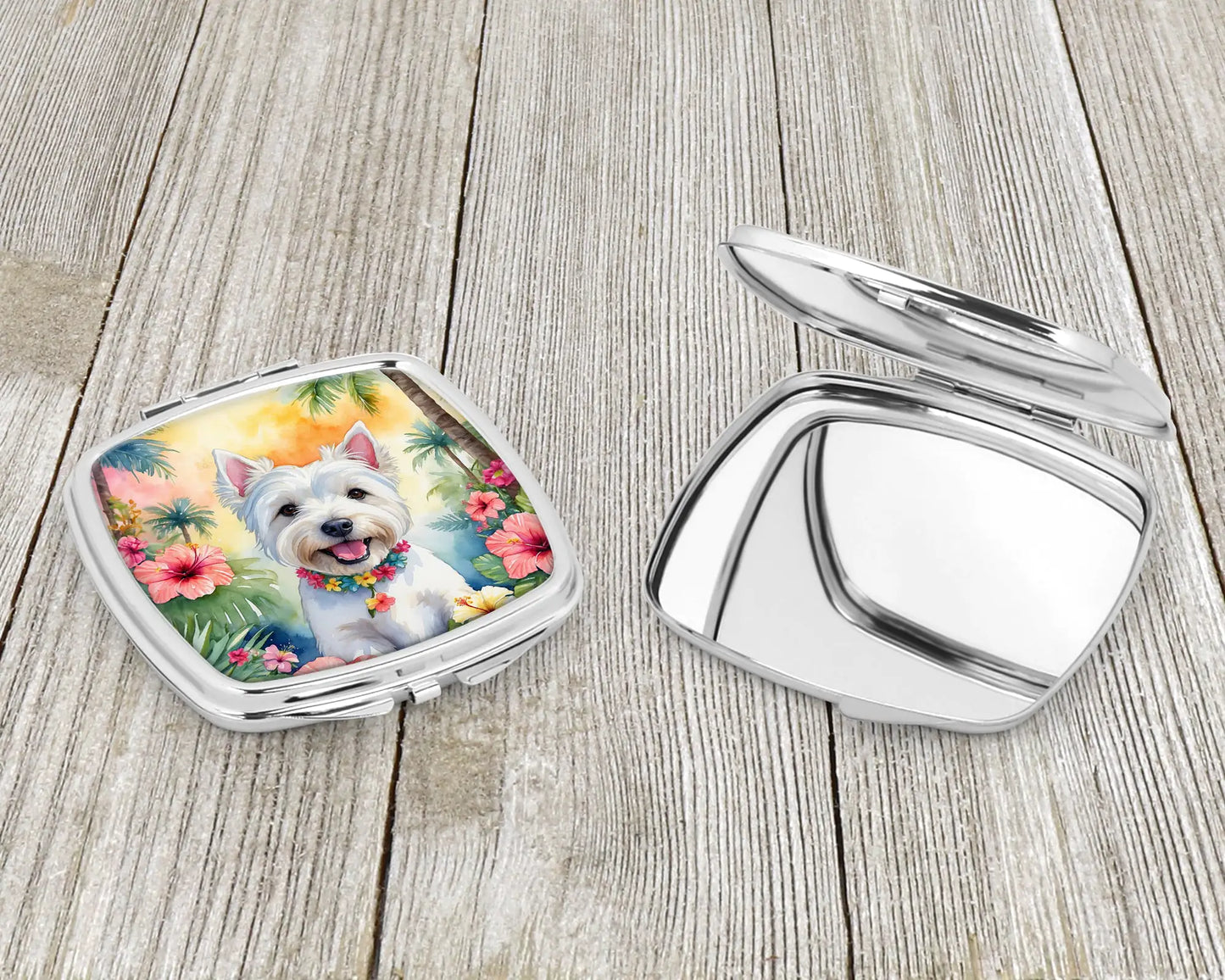 Westie Luau Compact Mirror