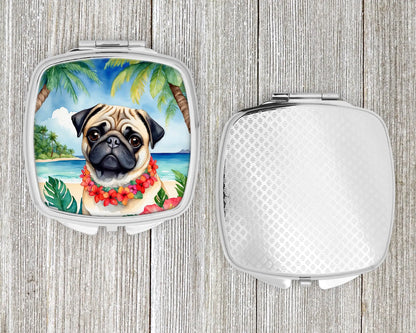 Pug Luau Compact Mirror