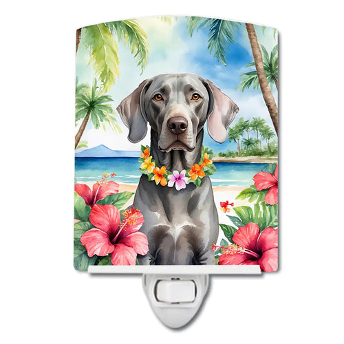 Weimaraner Luau Ceramic Night Light