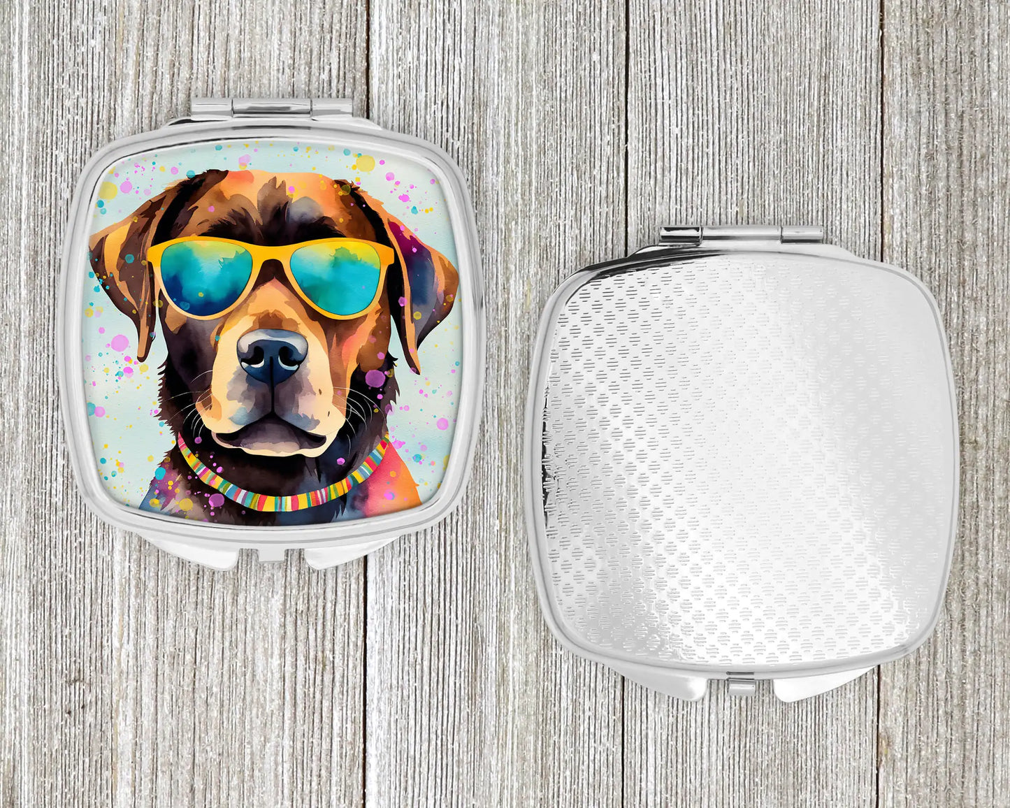 Chocolate Labrador Hippie Dawg Compact Mirror
