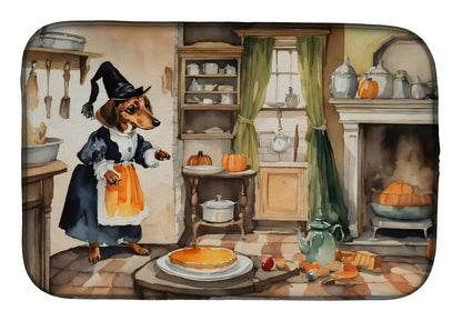 Dachshund Fall Kitchen Pumpkins Dish Drying Mat