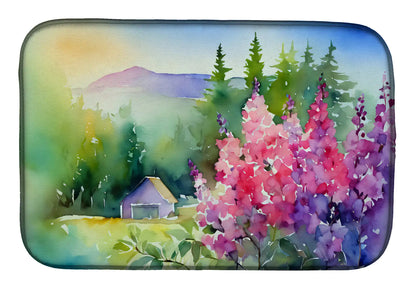 Idaho Syringa in Watercolor Dish Drying Mat