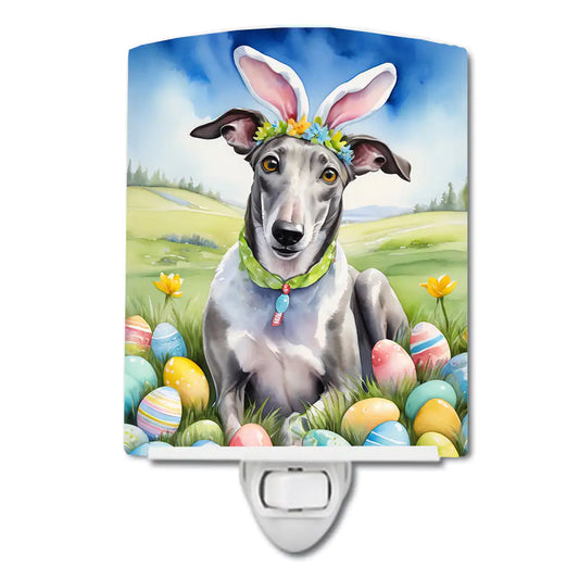 Greyhound Easter Egg Hunt Ceramic Night Light