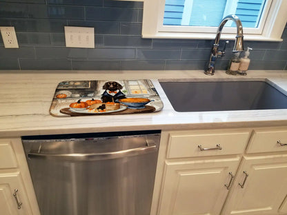 Boykin Spaniel Fall Kitchen Pumpkins Dish Drying Mat