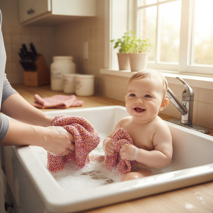 HandMade Cotton Dish Cloths Multi Color Orange