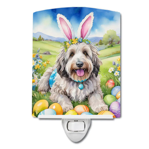 Bergamasco Sheepdog Easter Egg Hunt Ceramic Night Light