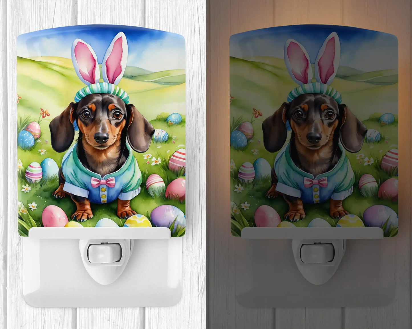 Dachshund Easter Egg Hunt Ceramic Night Light