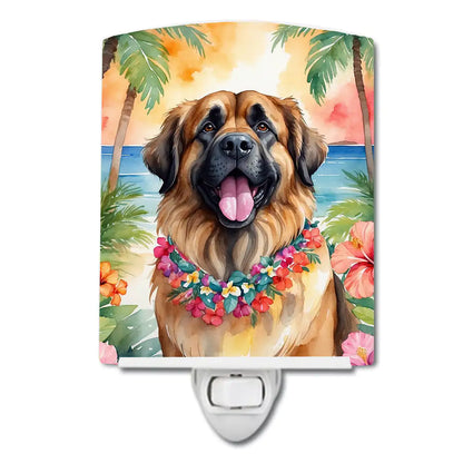 Leonberger Luau Ceramic Night Light