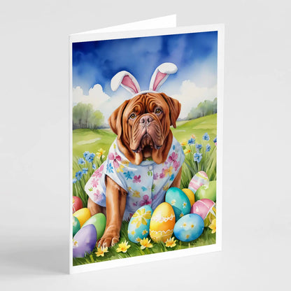 Dogue de Bordeaux Easter Egg Hunt Greeting Cards Pack of 8